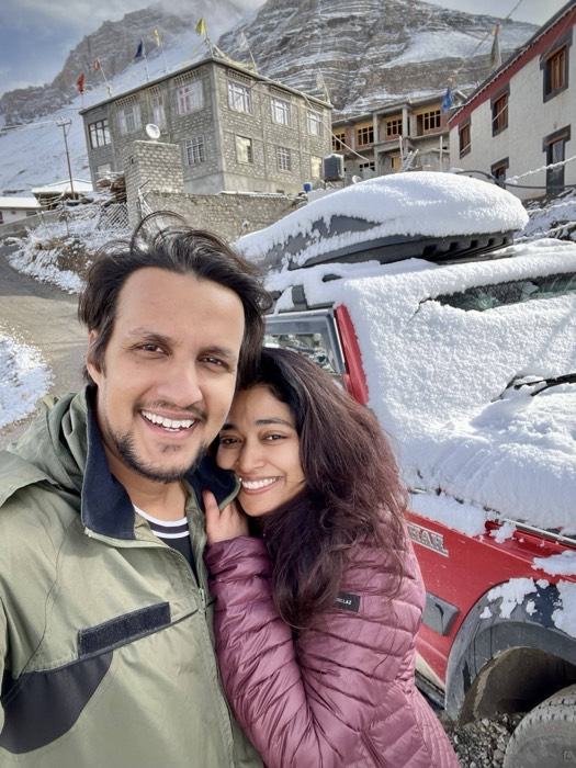 Archana and DP at the Khardung La mountain pass